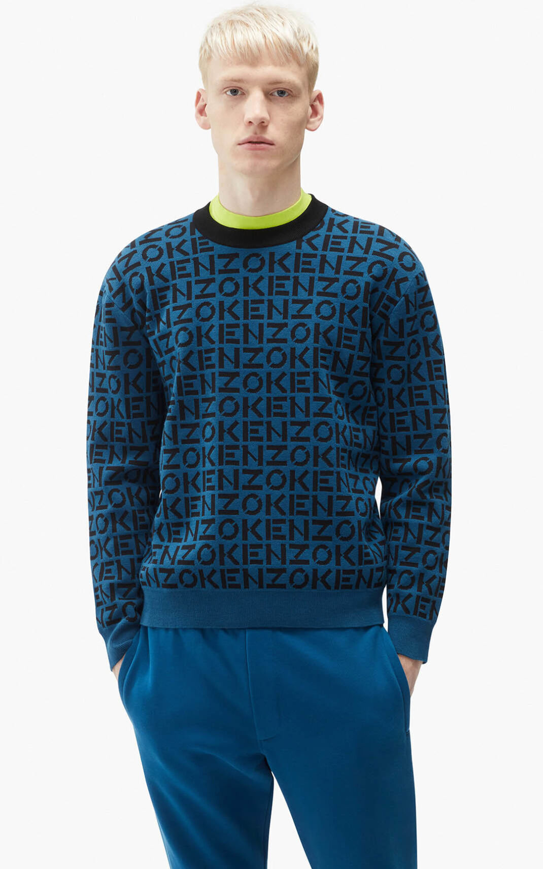 Kenzo Sport monogram Pulóver Férfi Sötét Kék | ID.849168